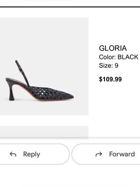 Dolce Vita Gloria Black Woven Slingback Heels